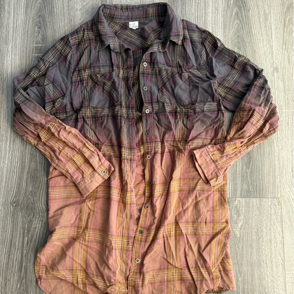 J.O.A. Plaid Shirt in Red and Brown